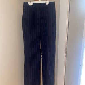 Blue and white striped business pants